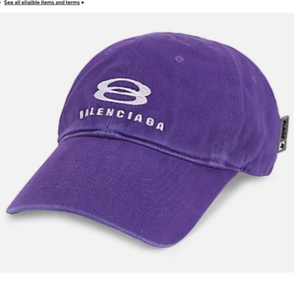 Balenciaga Unisex Unity Snowboard Logo Baseball Cap in Ultraviolet/White sz L - Picture 1 of 4